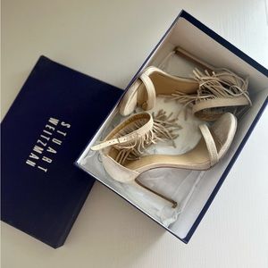 Stuart Weitzman Lovefringe Suede Sandal - size 6.5